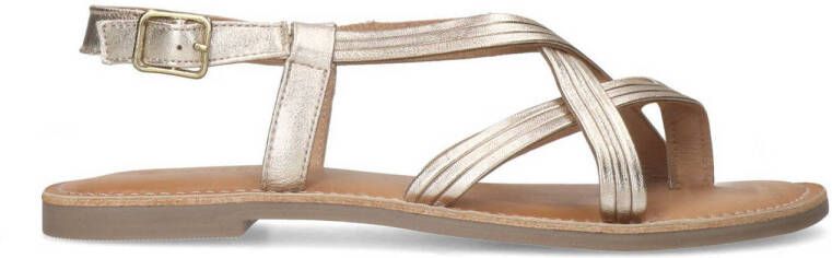 Sacha leren sandalen goud