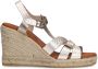 Sacha Dames Gouden leren sleehak sandalen - Thumbnail 1