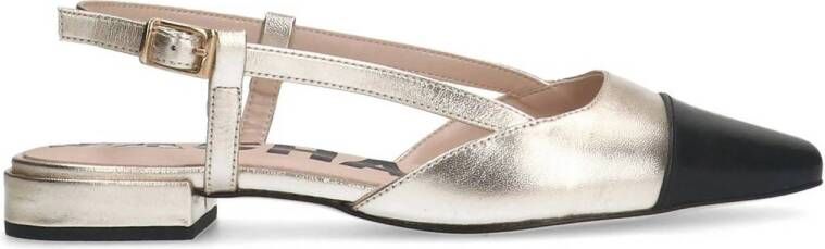 Sacha leren slingback loafers goud zwart