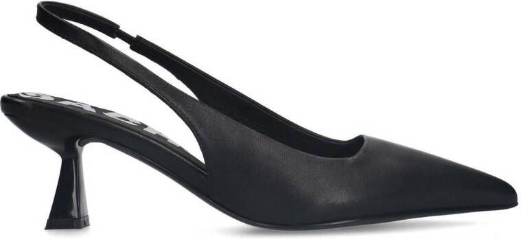 Sacha leren slingback pumps zwart