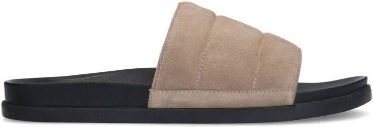 Sacha Heren Beige leren slippers