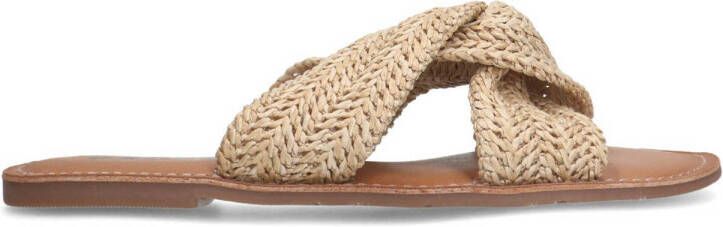 Sacha leren slippers beige