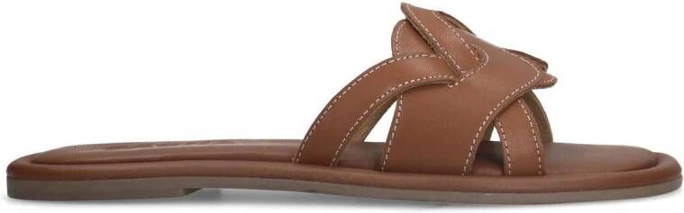 Sacha leren slippers cognac