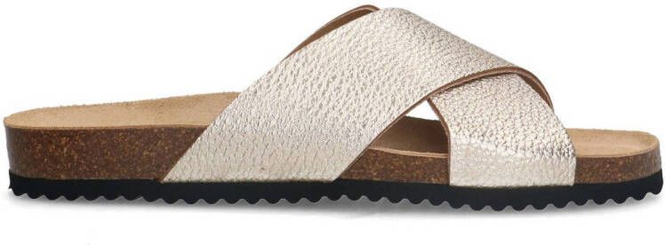 Sacha leren slippers goud