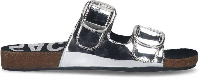 Sacha metallic slippers zilver