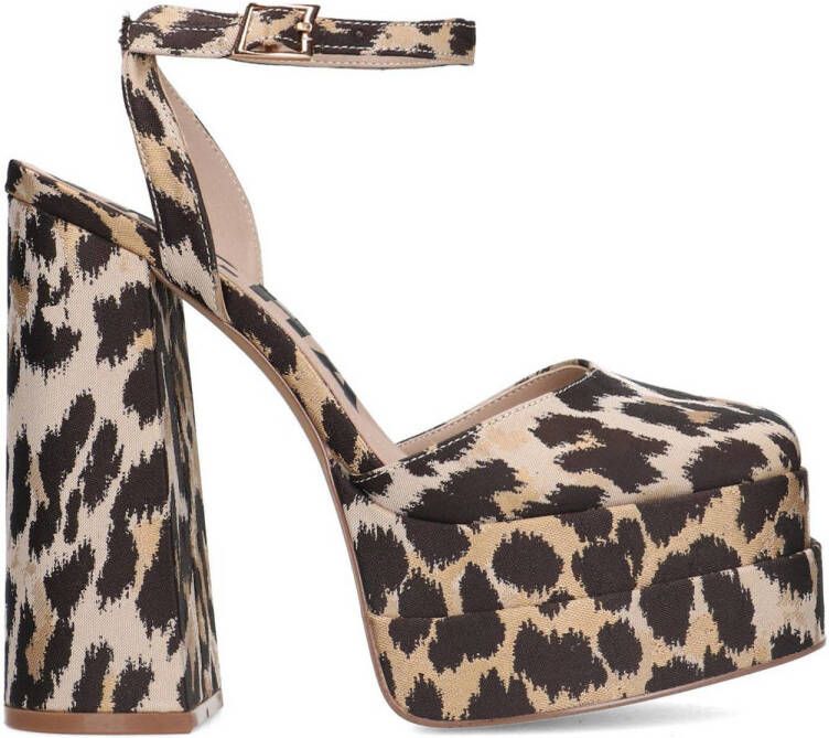 Sacha Dames Leopard gesloten pumps met plateau hak