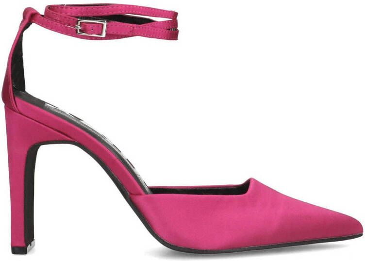 Sacha Dames Roze satijnen pumps met enkelbandje