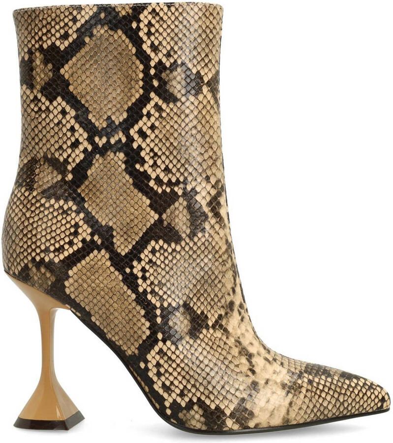 Sacha Dames Snake enkellaarsjes met trechterhak