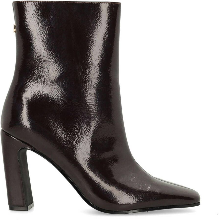 Sacha Dames Bordeaux lak enkellaarsjes met hak