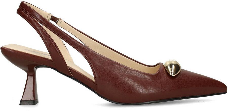 Sacha Dames Burgundy slingback pumps met goudkleurig detail