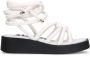 Sacha Dames Witte plateau sandalen met strikveters - Thumbnail 1