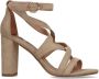 Sacha Dames Beige opengewerkte sandalen met hak - Thumbnail 1