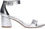 Sacha Dames Zilveren metallic sandalen met blokhak - Thumbnail 1