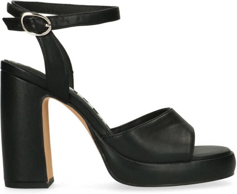 Sacha Dames Zwarte platform sandalen met hak