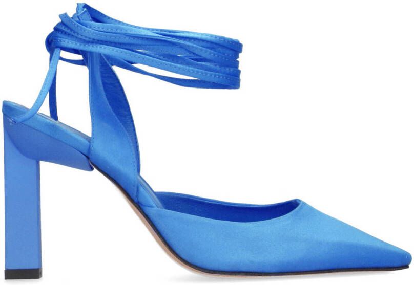 Sacha Dames Blauwe slingback pumps met veters