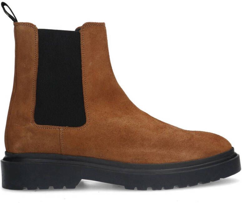 Sacha Heren Cognac suède chelsea boots