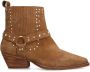 Sacha Dames Cognac suède western enkellaarsjes met studs - Thumbnail 1