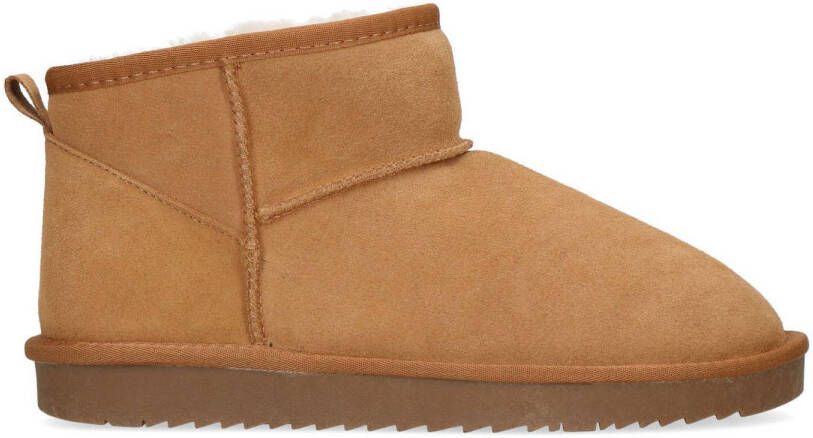 Sacha Dames Camel enkelboots met wol