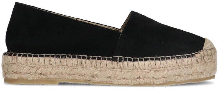 Sacha Dames Zwarte su�de espadrille