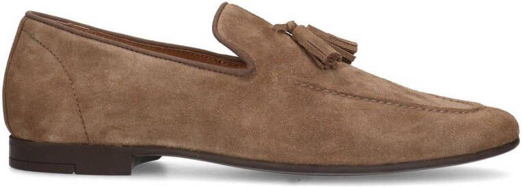 Sacha Heren Taupe suède loafers met kwastjes