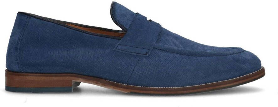 Sacha Heren Blauwe suède penny loafers