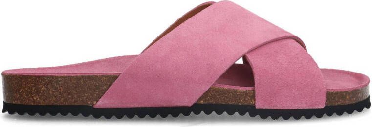 Sacha Dames Roze suède slippers