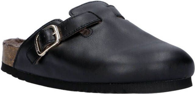 Scholl leren clogs zwart