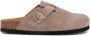 Scholl FAE NEW Suede SA Womens Dk Taupe FALSO Clogs Dk Taupe - Thumbnail 1