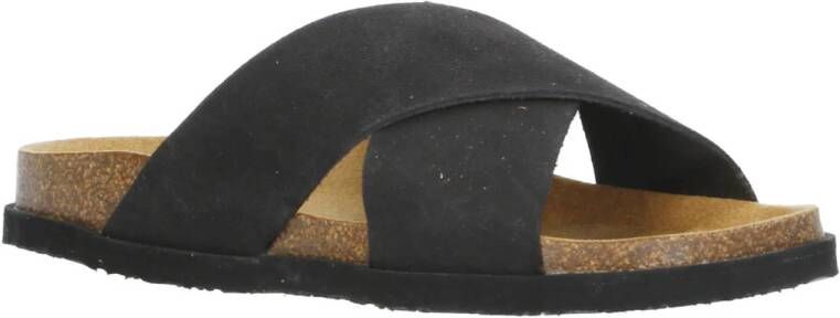 Scholl suède slippers grijs