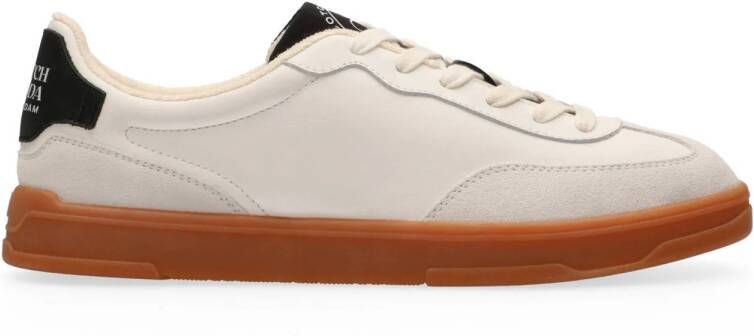 Scotch & Soda Slim leren sneakers wit