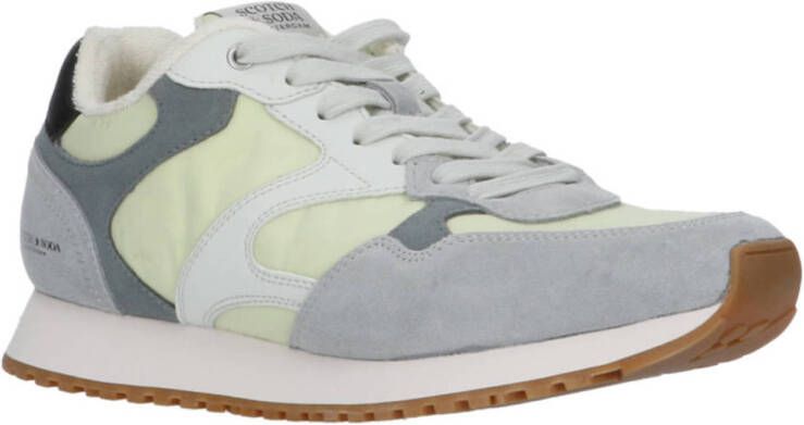 Scotch & Soda suède sneakers groen grijs