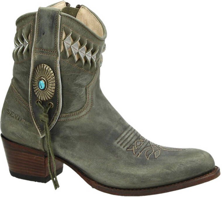 Sendra 14095 Debora nubuck cowboylaarzen groen