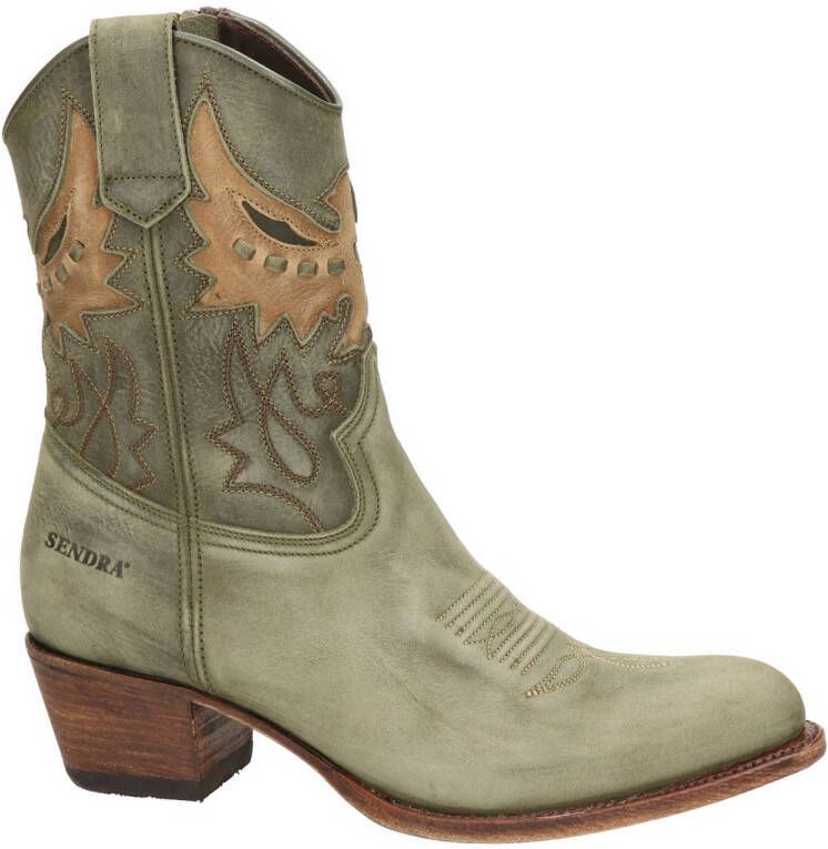 Sendra 16227 Debora leren cowboylaarzen groen