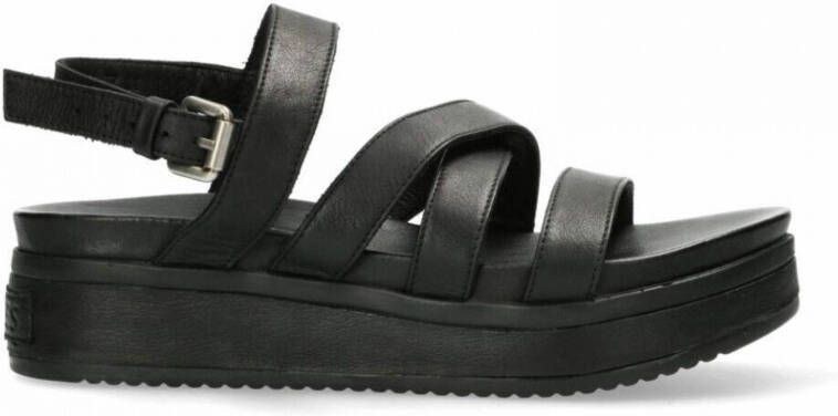 Shabbies Amsterdam Maro leren sandalen zwart