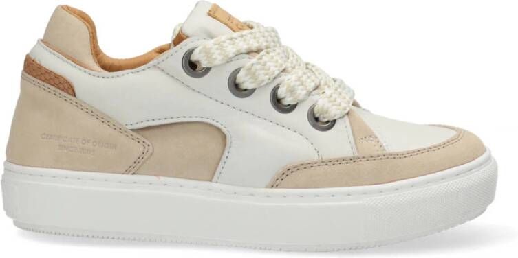 Shabbies Amsterdam Ragy Chunky leren sneakers beige wit