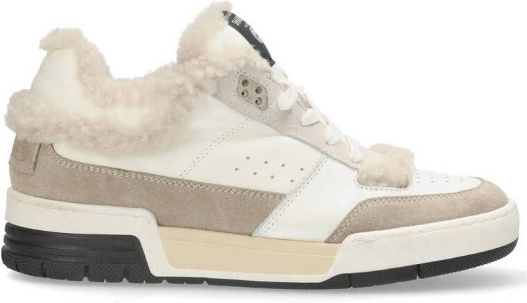 Shabbies Amsterdam Revin leren sneakers taupe