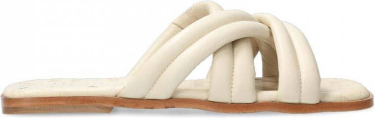 Shabbies Amsterdam Ulvi leren slippers off white