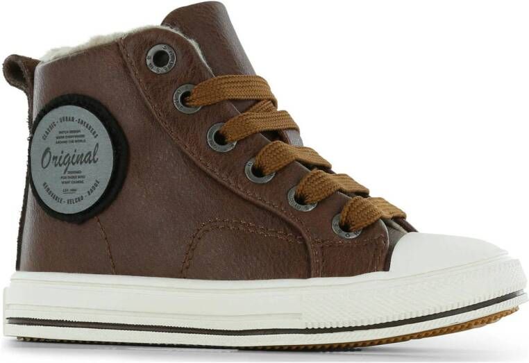 Shoesme gevoerde sneakers cognac Bruin Jongens Imitatieleer Effen 23