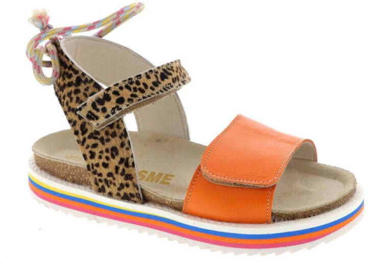 Shoesme leren sandalen bruin oranje