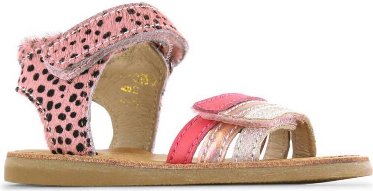 Shoesme leren sandalen met dierenprint roze zwart Meisjes Leer Dierenprint 33