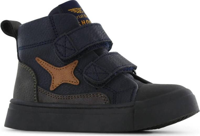 Shoesme leren sneakers donkerblauw Jongens Leer Meerkleurig 27