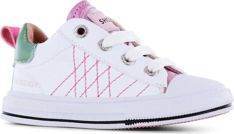 Shoesme leren sneakers wit roze Meisjes Leer Meerkleurig 22