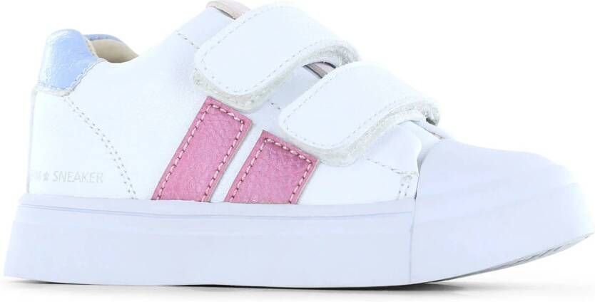 Shoesme leren sneakers wit roze blauw