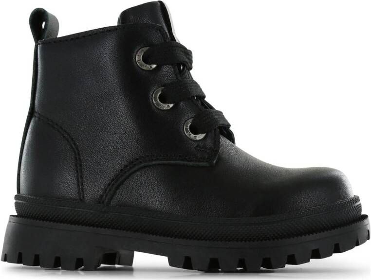 Shoesme leren veterboots zwart Meisjes Leer Effen 24