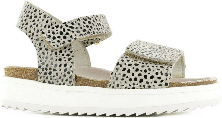 Shoesme RA22S068-A leren sandalen met dierenprint beige Leer Dierenprint 28