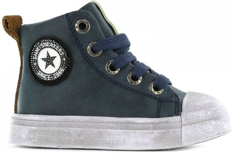 Shoesme SH21W025-A hoge leren sneakers blauw