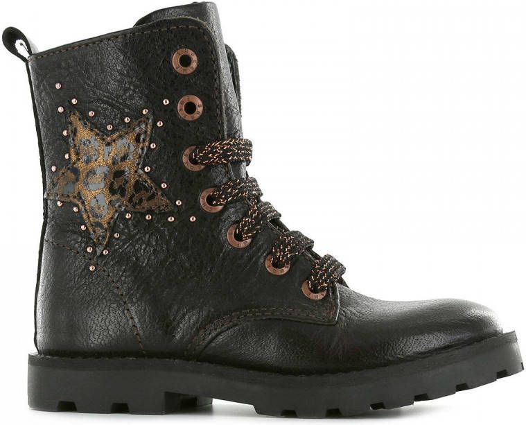 Shoesme TA20W013-A leren veterboots donkerbruin