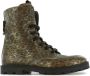 Shoesme TA22W014-B leren veterboots met dierenprint goud bruin - Thumbnail 1