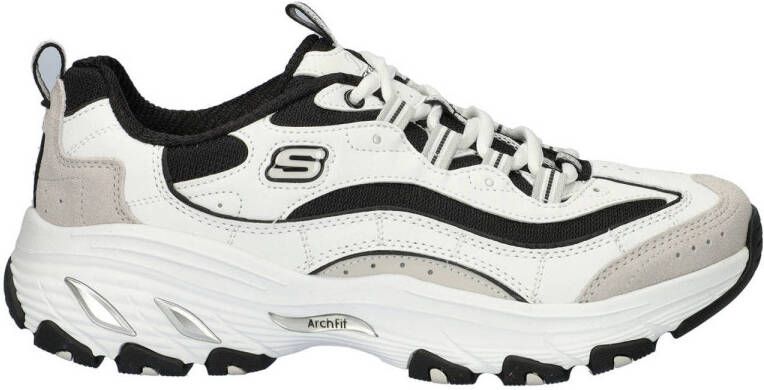 Skechers Arch Fit D'Lites chunky sneakers wit zwart