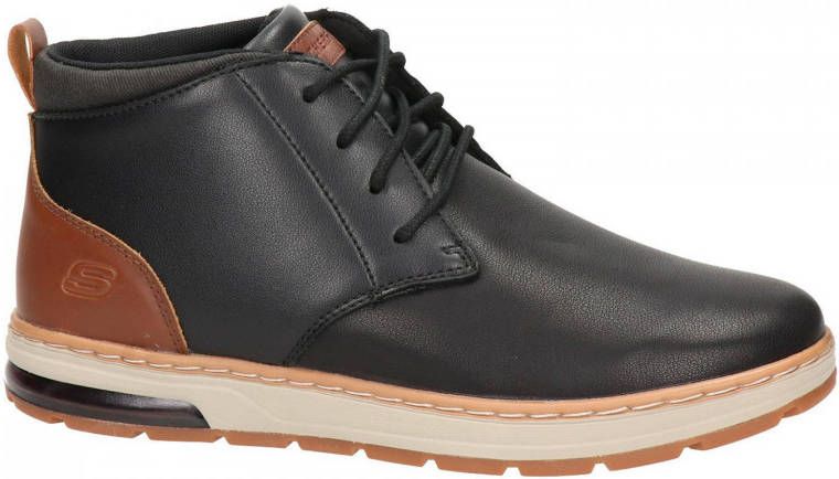 Skechers Evenston Renli leren veterschoenen zwart bruin